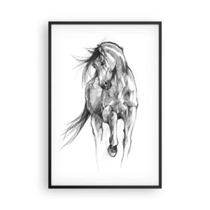 Poster in cornice nera - Trotto aggraziato - 61x91 cm