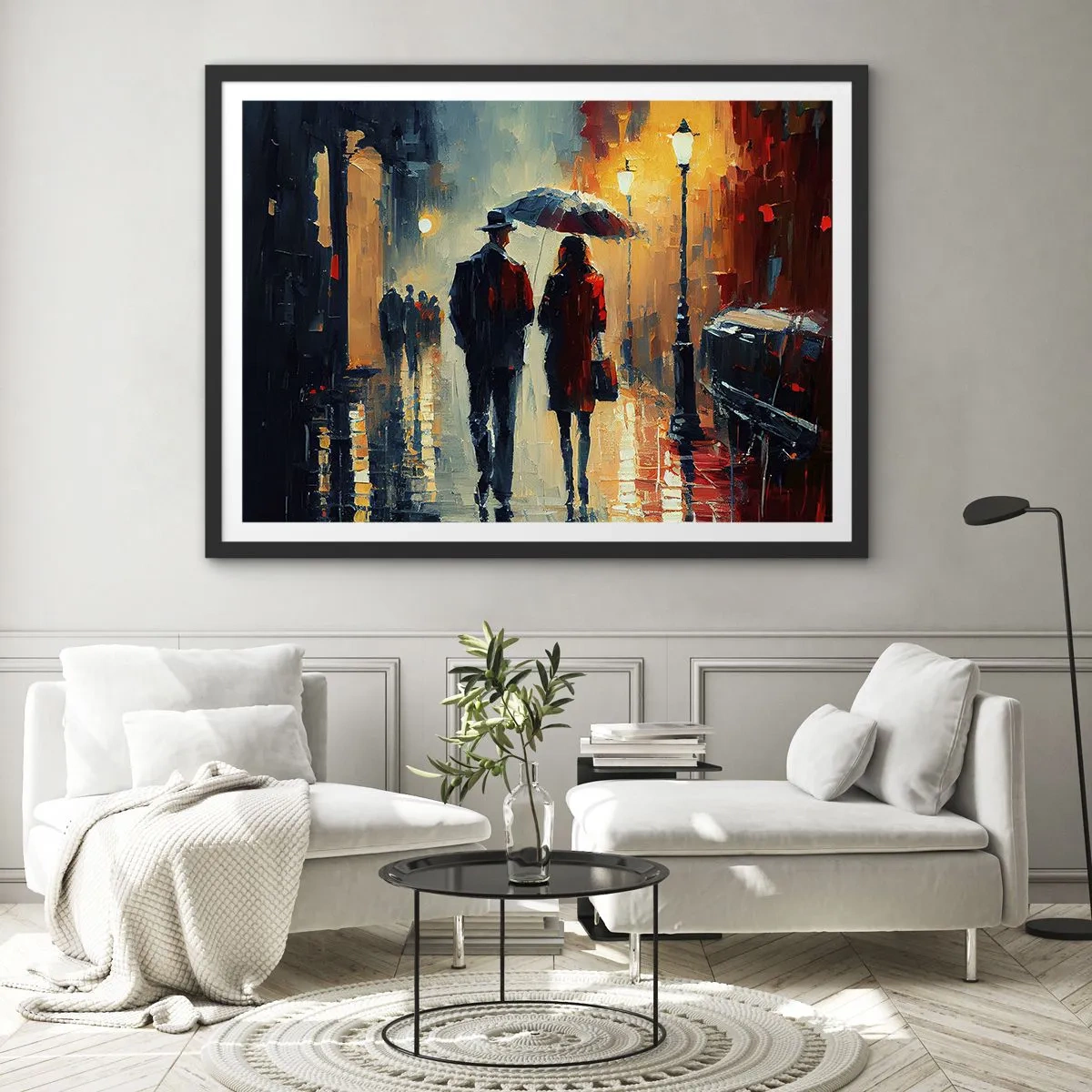 Poster in cornice nera - Love story cittadina - 91x61 cm
