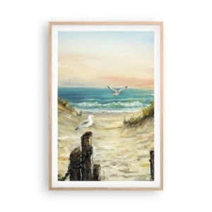 Poster in cornice rovere chiaro - Silenzio senza vento - 61x91 cm