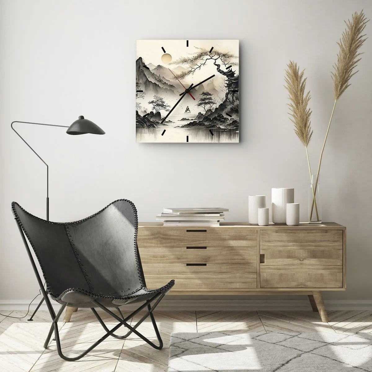 Orologio da parete - Orologio in Vetro - Il fascino irripetibile dell'oriente - 40x40 cm