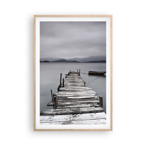 Poster in cornice rovere chiaro - Domani puoi partire - 61x91 cm