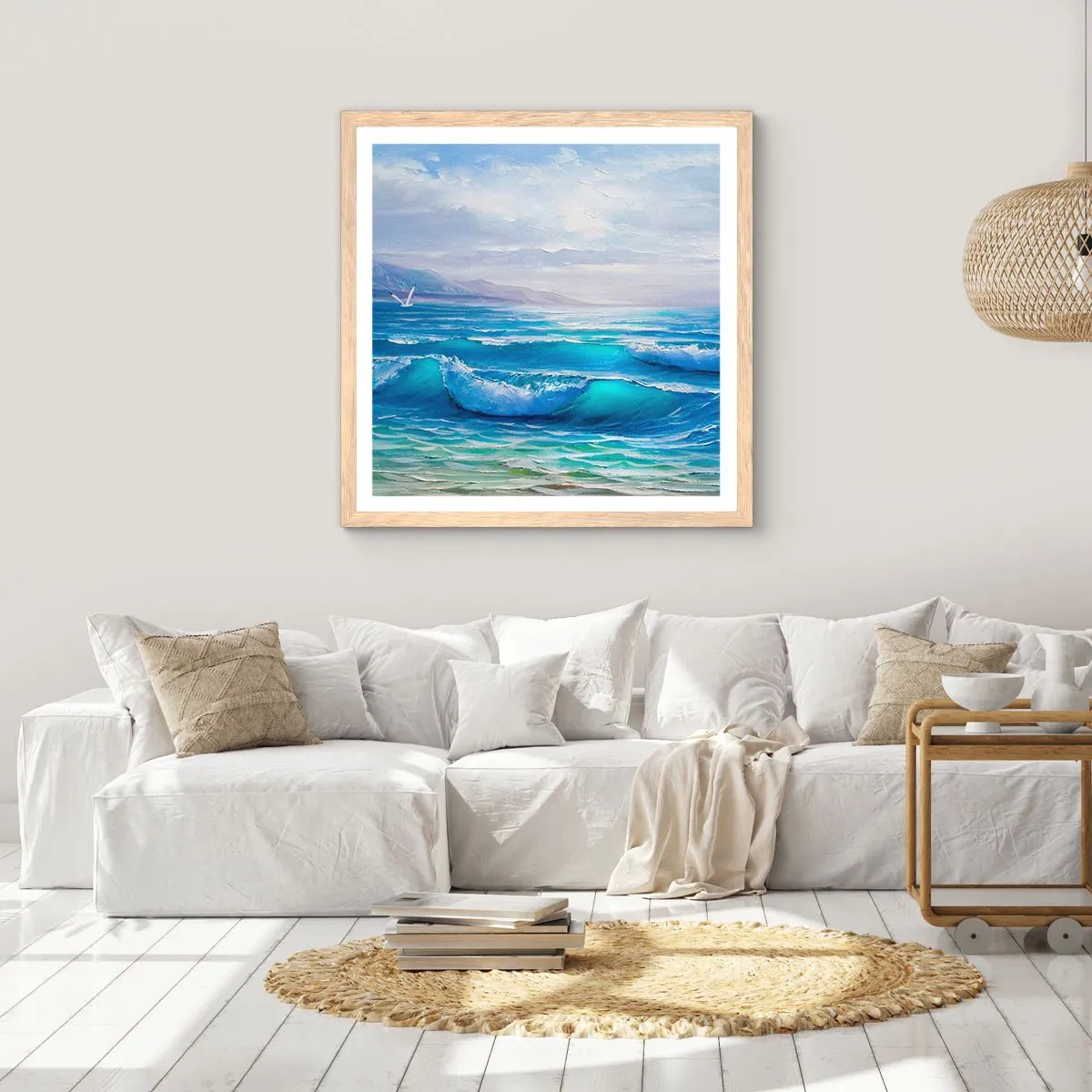 Poster in cornice rovere chiaro - Porta sollievo - 50x50 cm