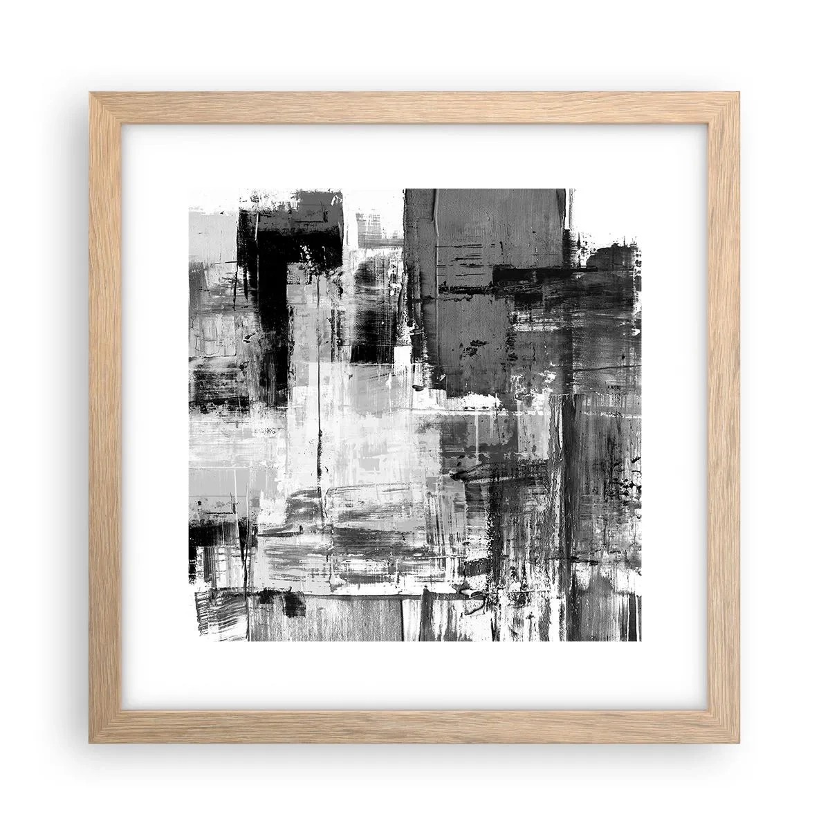 Poster in cornice rovere chiaro - Il grigio è bello - 30x30 cm