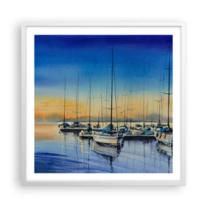 Poster in cornice bianca - La fine di una buona giornata - 60x60 cm