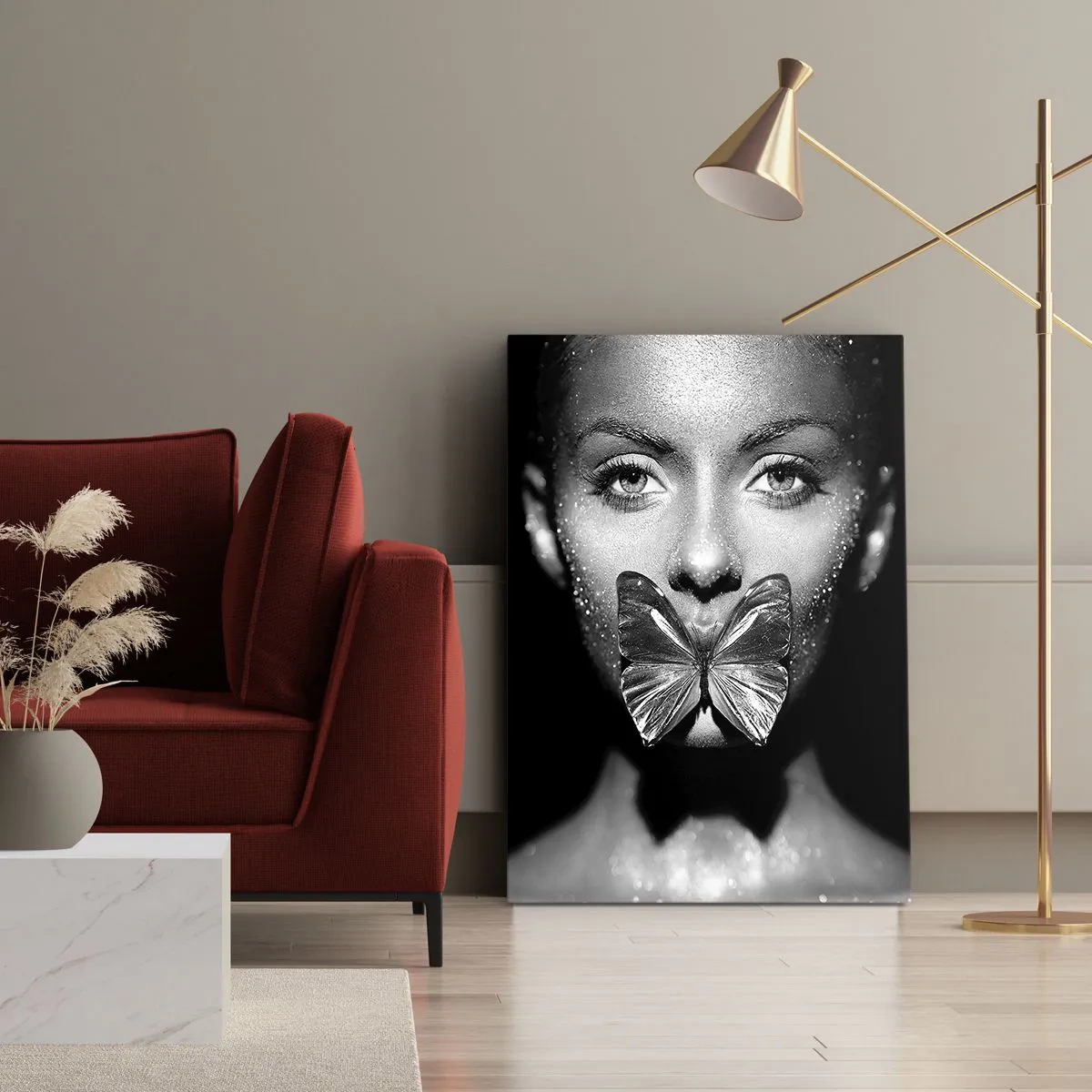 Quadro su tela - Stampe su Tela - Il bacio delle farfalle - 55x100 cm