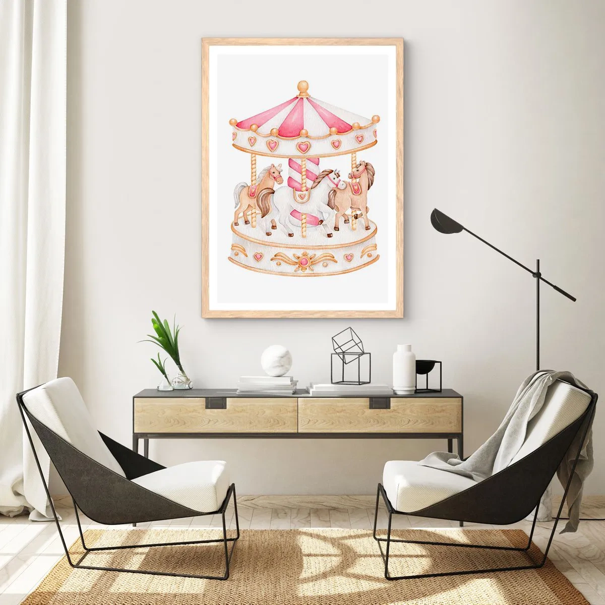 Poster in cornice rovere chiaro - Il dolce mondo dell'infanzia - 70x100 cm