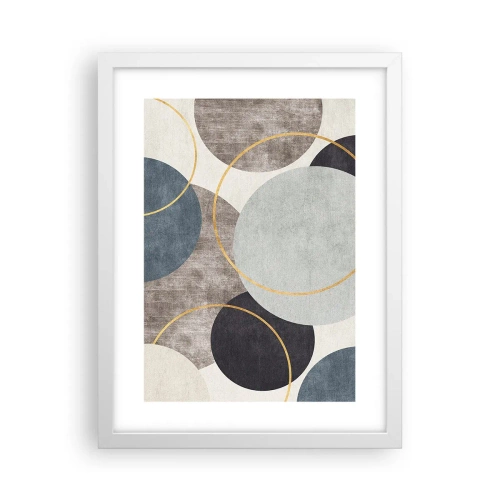 Poster in cornice bianca - Un cerchio dietro l'altro - 30x40 cm