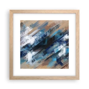 Poster in cornice rovere chiaro - Sulla diagonale blu - 30x30 cm
