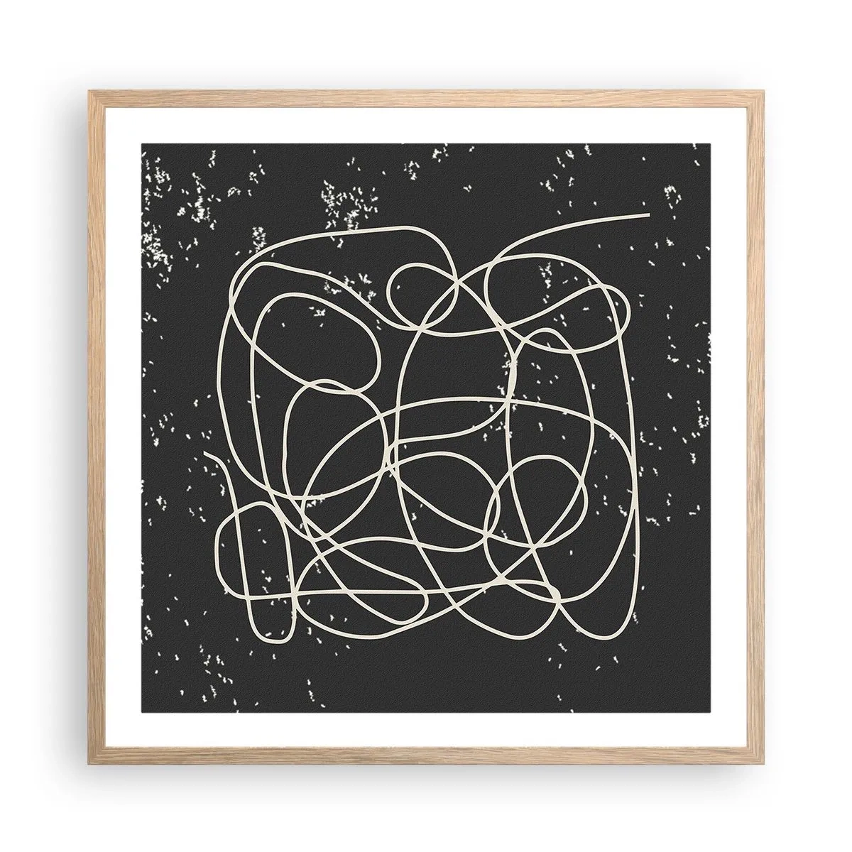 Poster in cornice rovere chiaro - Il caos dei pensieri - 60x60 cm