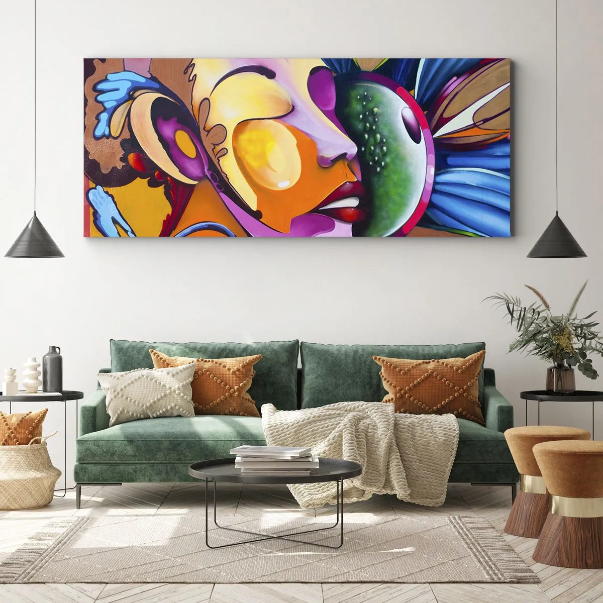 Quadro su tela - Stampe su Tela - Toccare con il colore - 90x30 cm