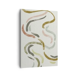 Quadro su tela - Stampe su Tela - Archi astratti in colori pastello - 50x70cm - La danza gioiosa dell'astrazione - Decorazione murale moderna per soggiorno e camera da letto ARTTOR