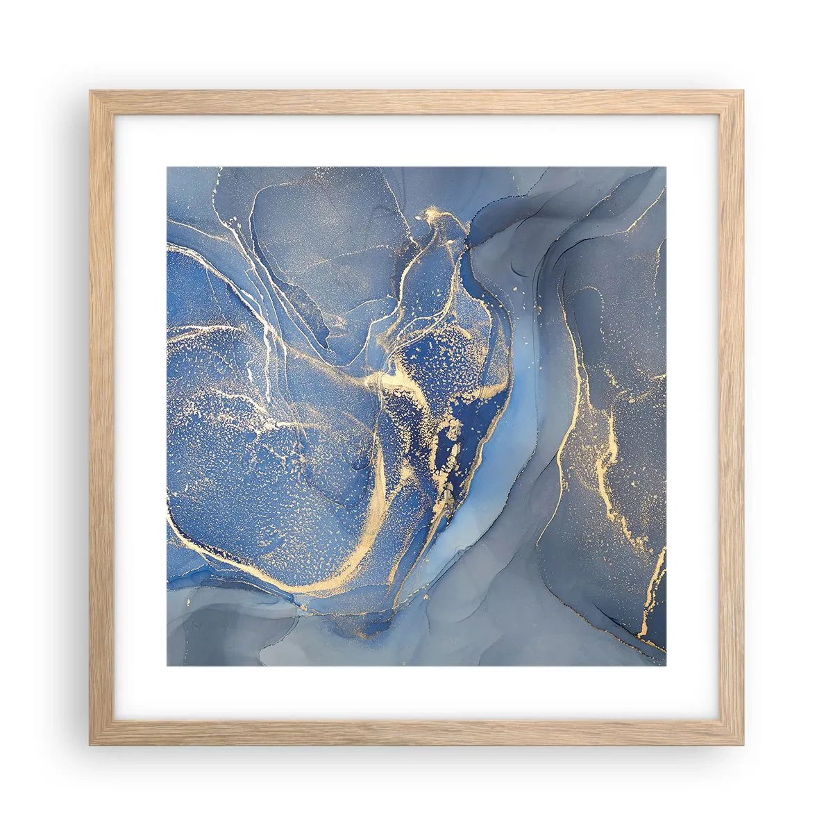 Poster in cornice rovere chiaro - Polvere d'oro - 40x40 cm