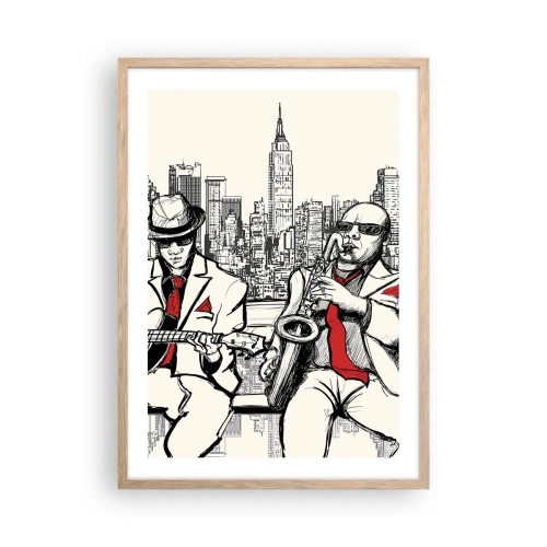 Poster in cornice rovere chiaro - Improvvisare a New York - 50x70 cm