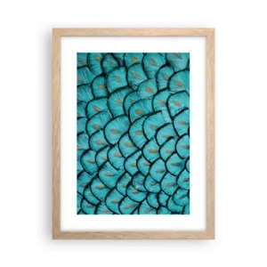 Poster in cornice rovere chiaro - La grande festa delle piume - 30x40 cm