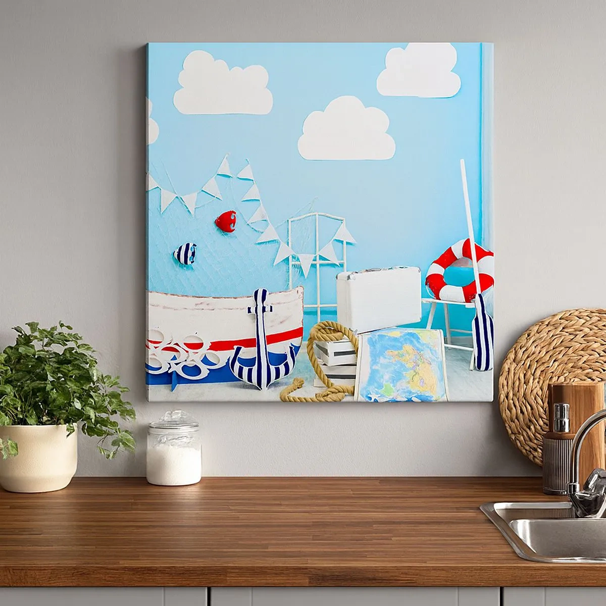 Quadro su tela - Stampe su Tela - La nostalgia delle avventure dei bambini - 30x30 cm