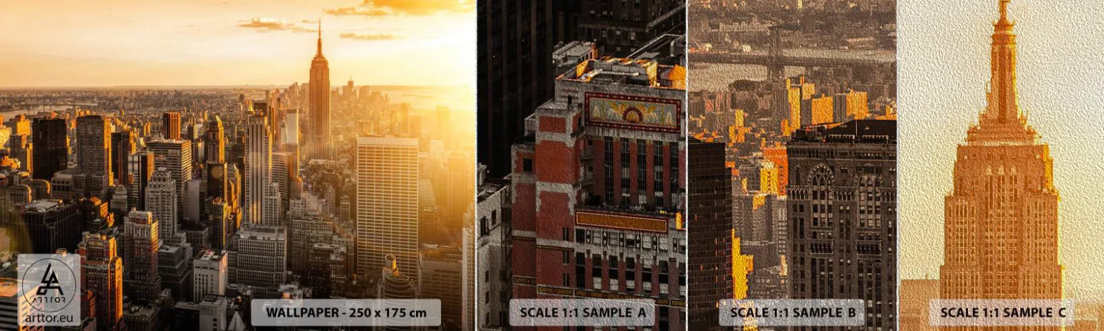 Campione di Fotomurale Premium Sand - Crescere al sole - Città, New York, Architettura - 100x30 cm