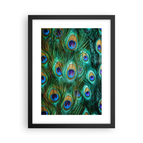 Poster in cornice nera - Lo sguardo del pavone - 30x40 cm