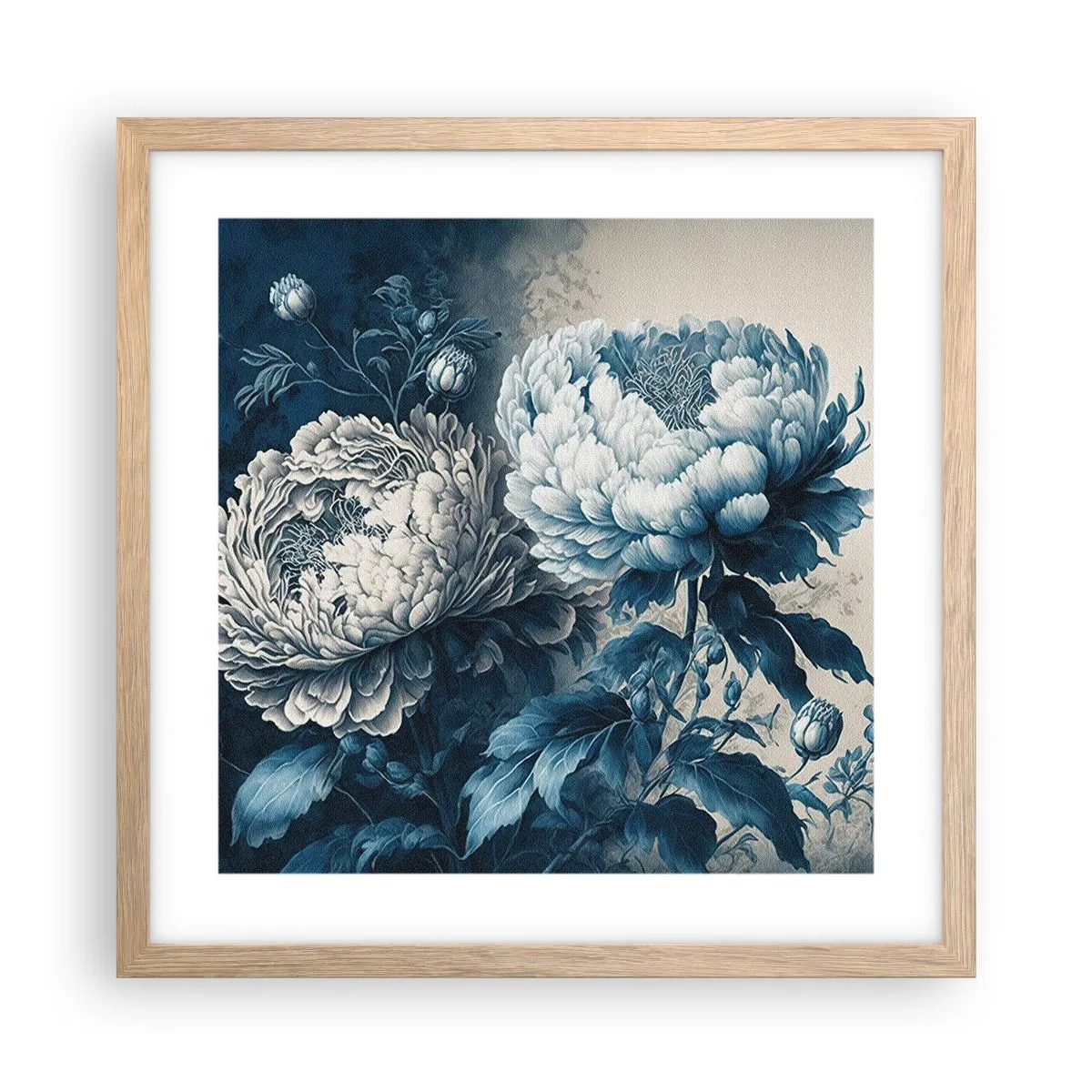 Poster in cornice rovere chiaro - Coppia perfetta - 40x40 cm