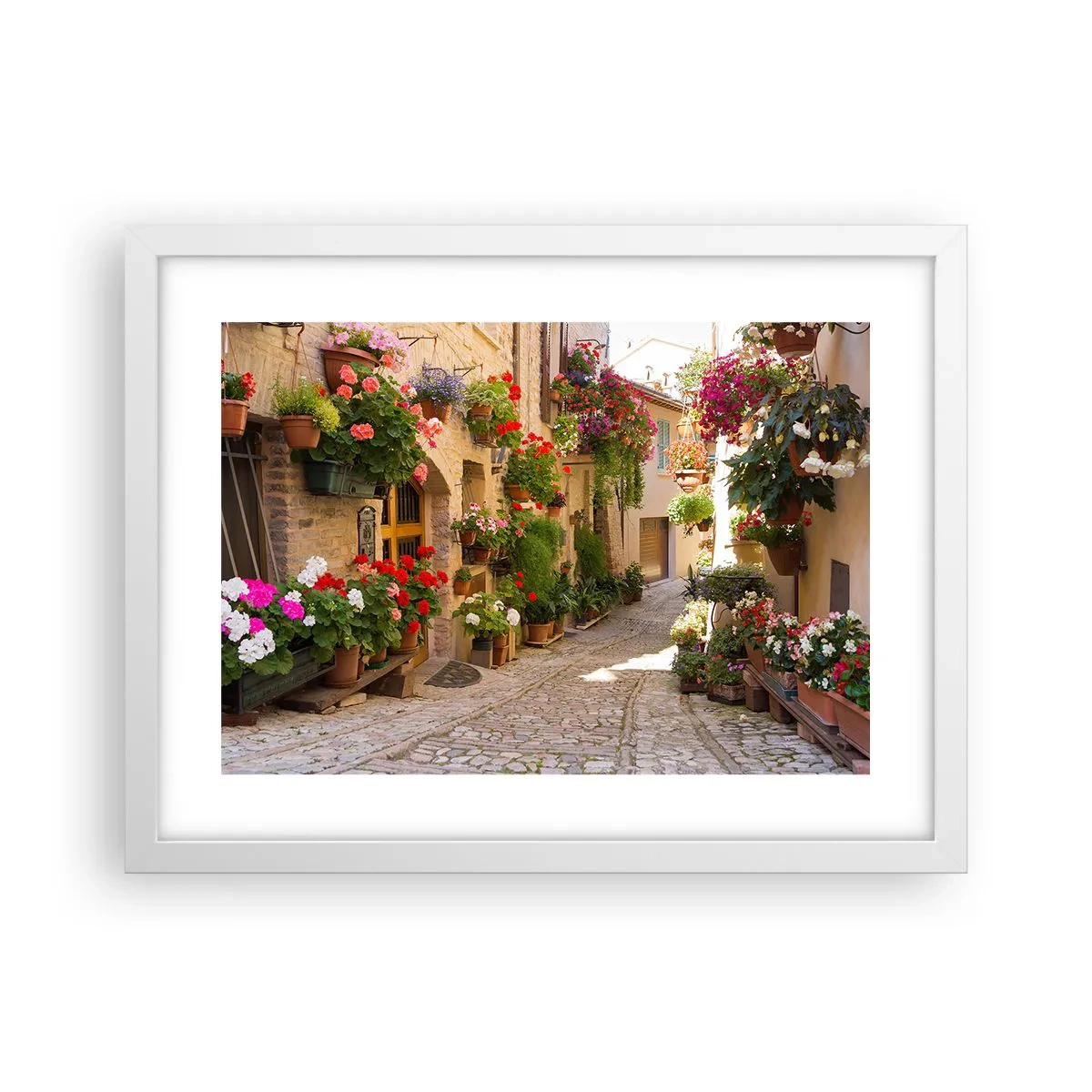 Poster in cornice bianca - Un'esplosione di fiori - 40x30 cm