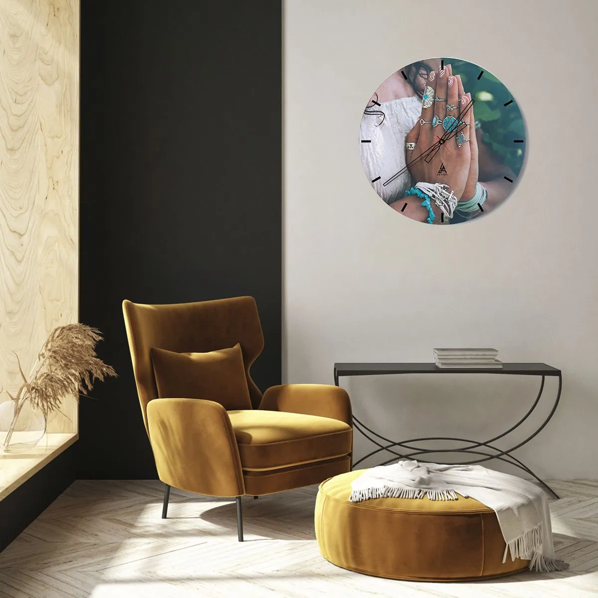 Orologio da parete - Orologio in Vetro - Benvenuto al centro dell'essere - 30x30 cm