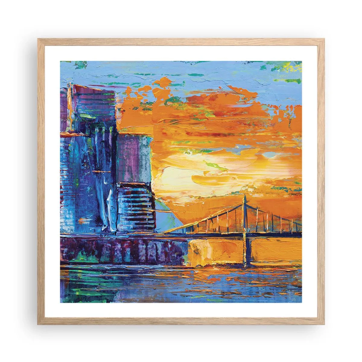 Poster in cornice rovere chiaro - Cultura e natura - 60x60 cm