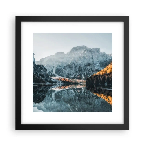 Poster in cornice nera - Paesaggio allo specchio - 30x30 cm
