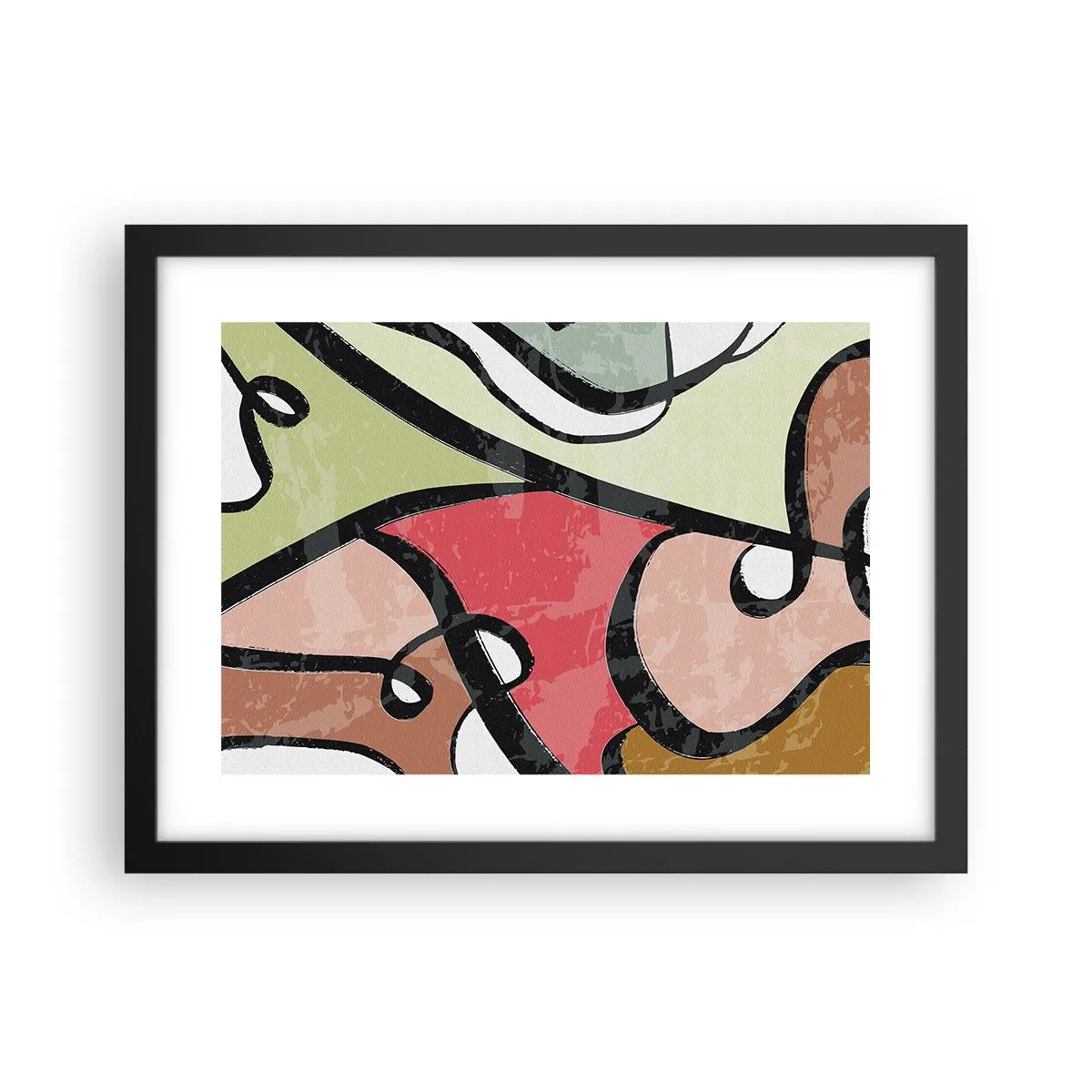 Poster in cornice nera - Piroette tra i colori - 40x30 cm