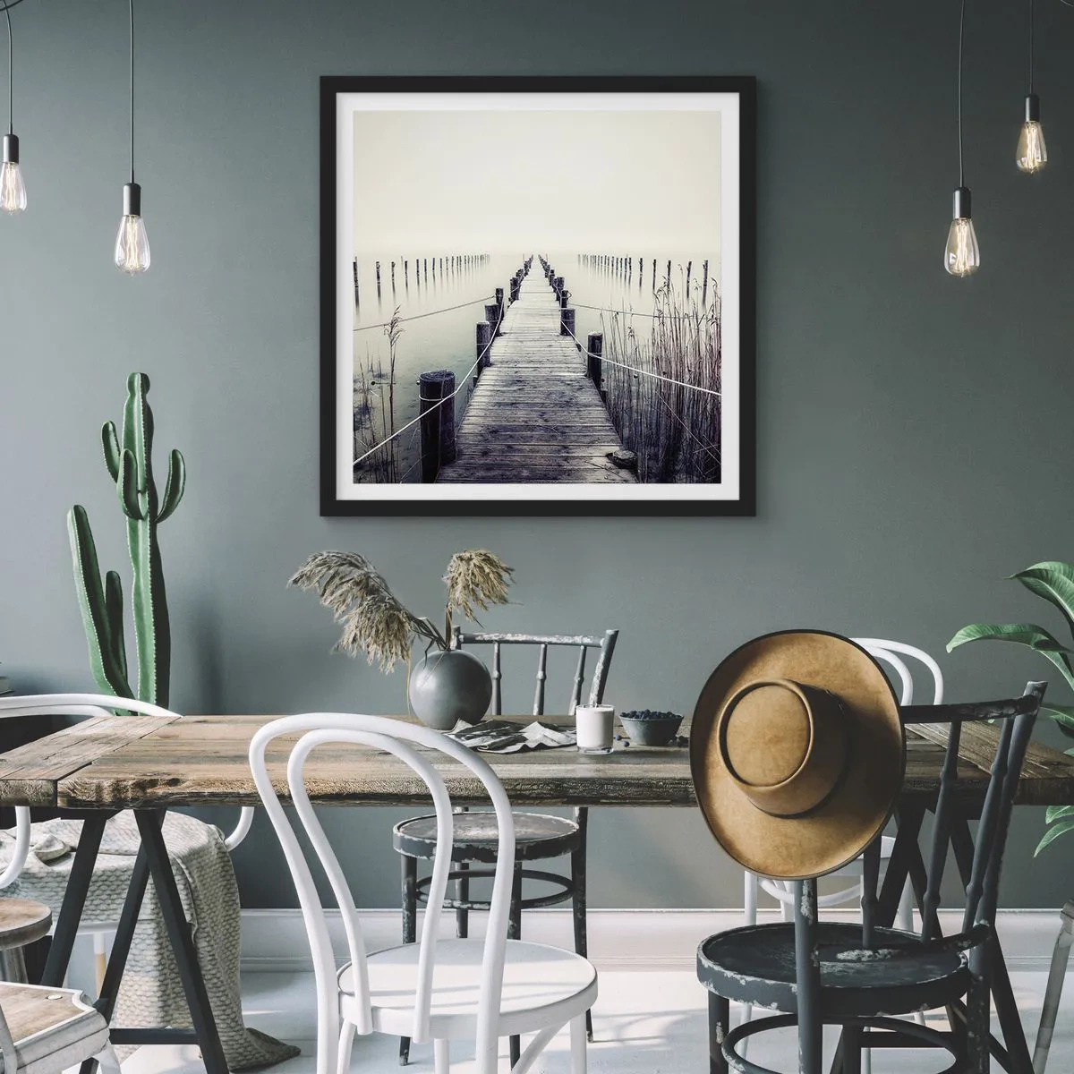 Poster in cornice nera - Immergiti nella pace - 50x50 cm