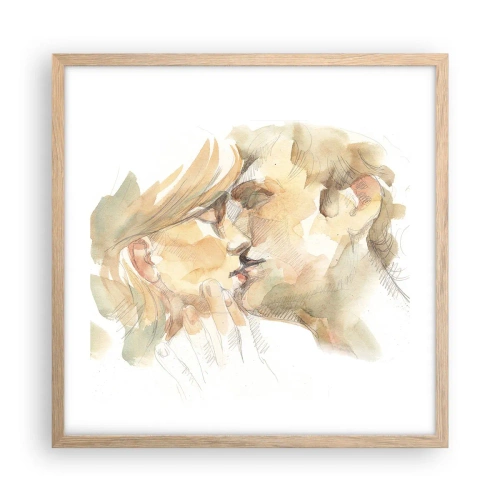 Poster in cornice rovere chiaro - Sarà l'anima gemella? - 50x50 cm