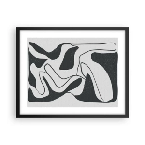 Poster in cornice nera - Gioco astratto nel labirinto - 50x40 cm