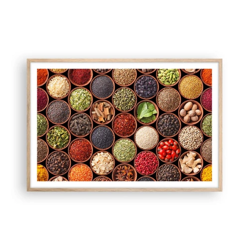 Poster in cornice rovere chiaro - Tutti i gusti del mondo - 91x61 cm