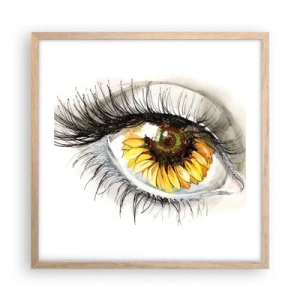 Poster in cornice rovere chiaro - Uno sguardo caldo come l'estate - 50x50 cm