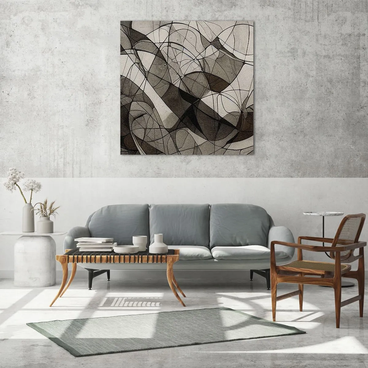 Quadro su vetro - La circolazione dei colori della terra - 70x70 cm