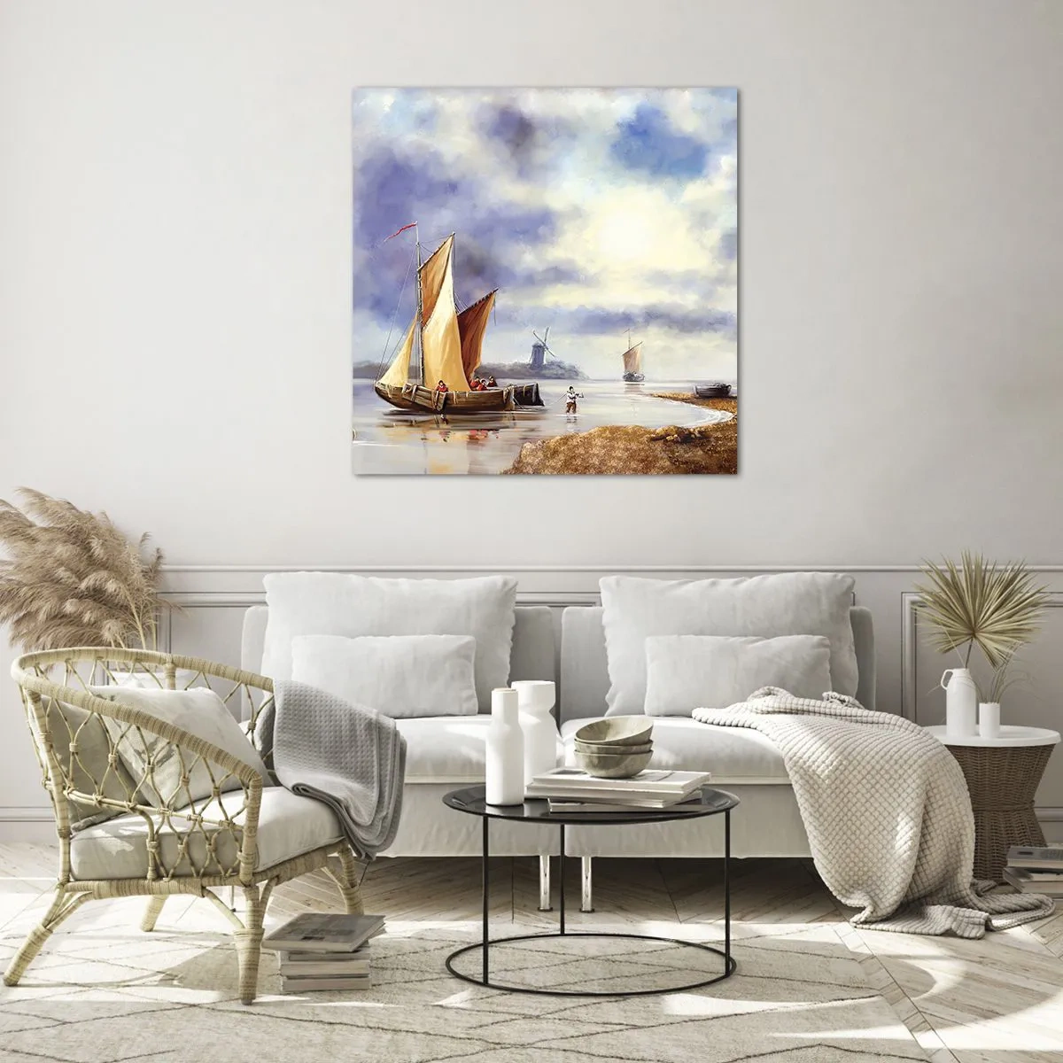 Quadro su vetro - Il ritorno dei marinai - 40x40 cm