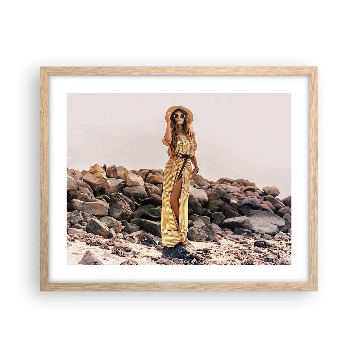 Poster in cornice rovere chiaro - La magia delle pietre - 50x40 cm