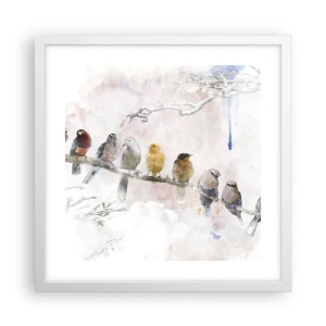 Poster in cornice bianca - Incontro alato - 40x40 cm