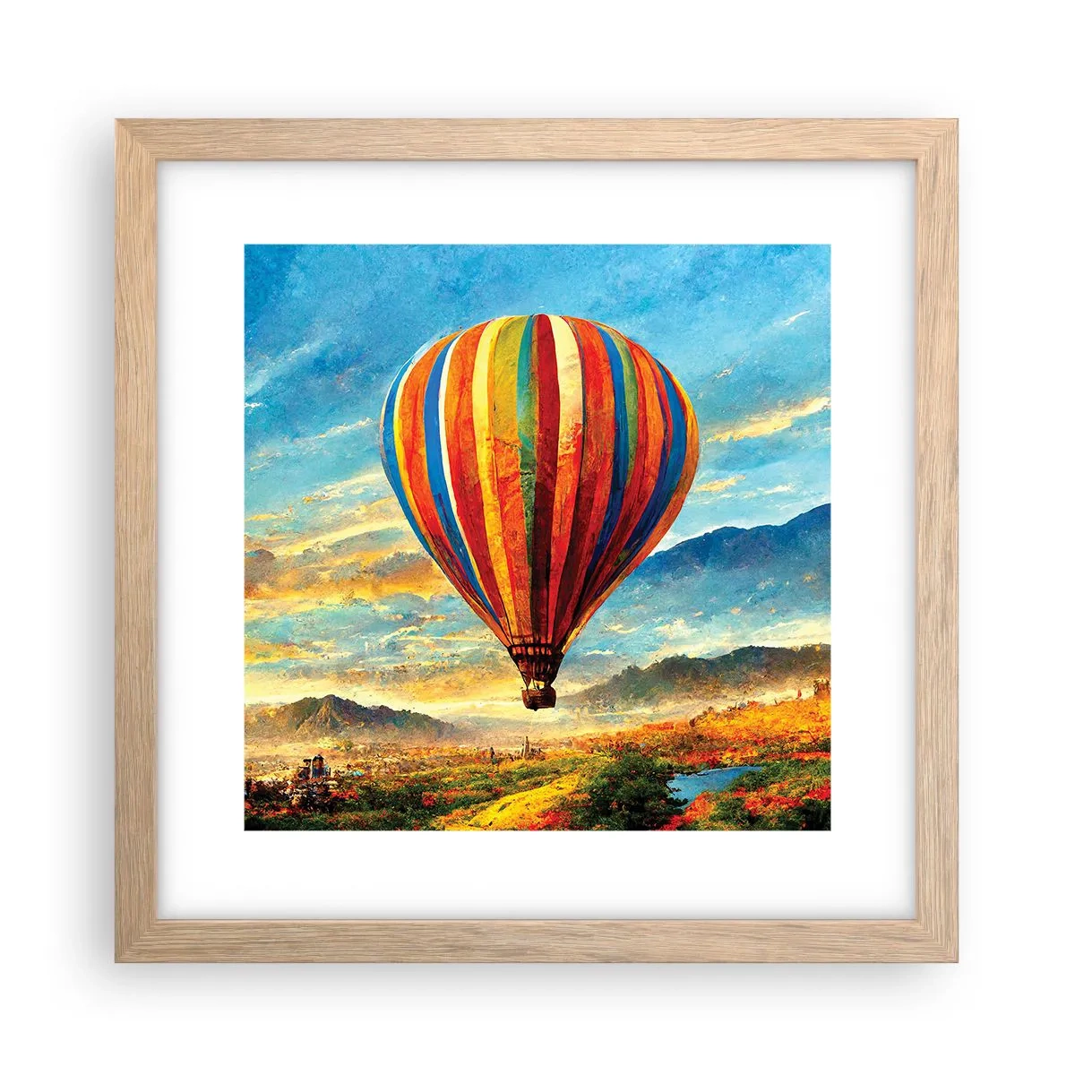 Poster in cornice rovere chiaro - Nel silenzio si vede meglio - 30x30 cm