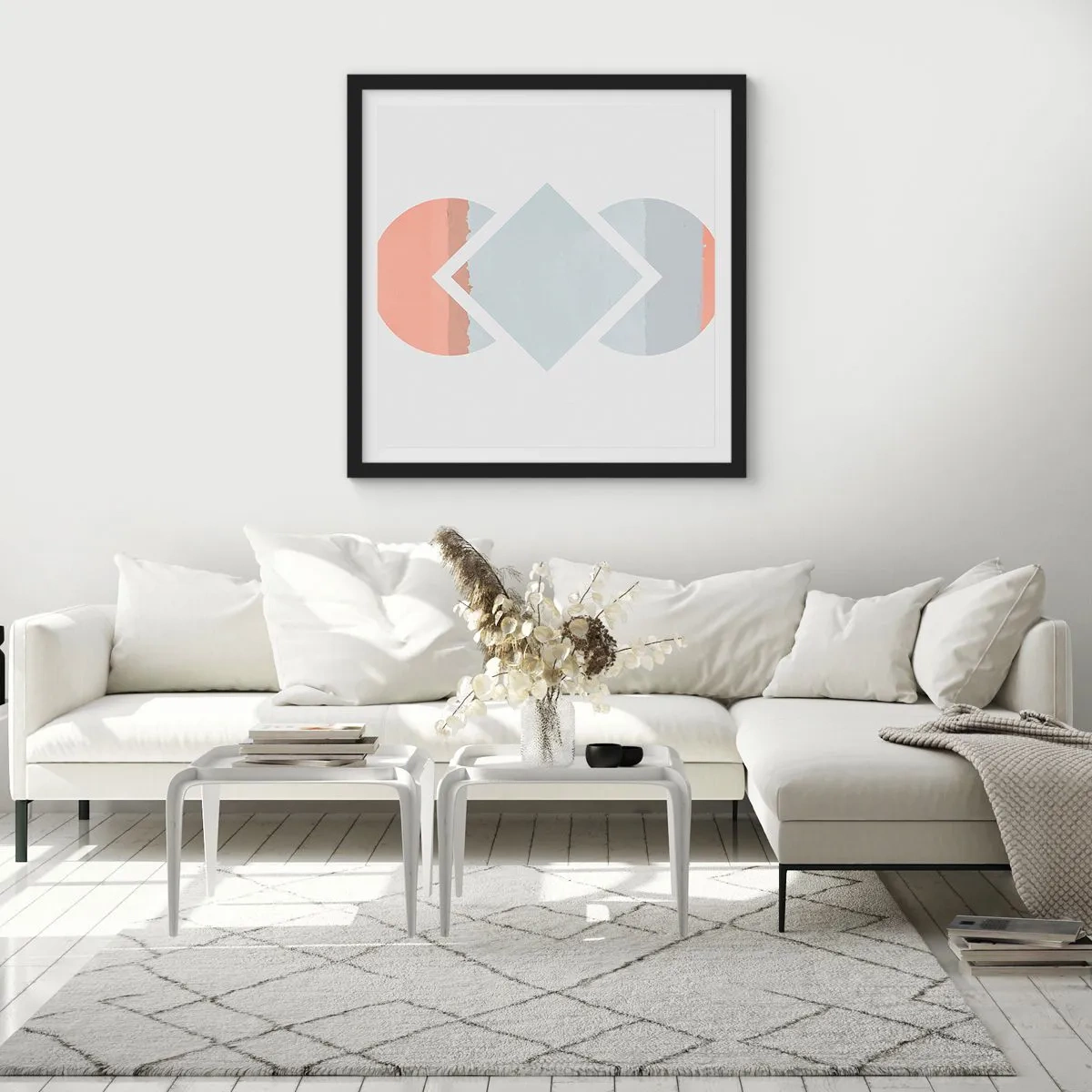 Poster in cornice nera - La situazione è chiara - 40x40 cm