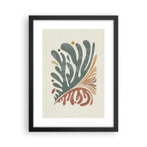 Poster in cornice nera - Foglia multicolore - 30x40 cm