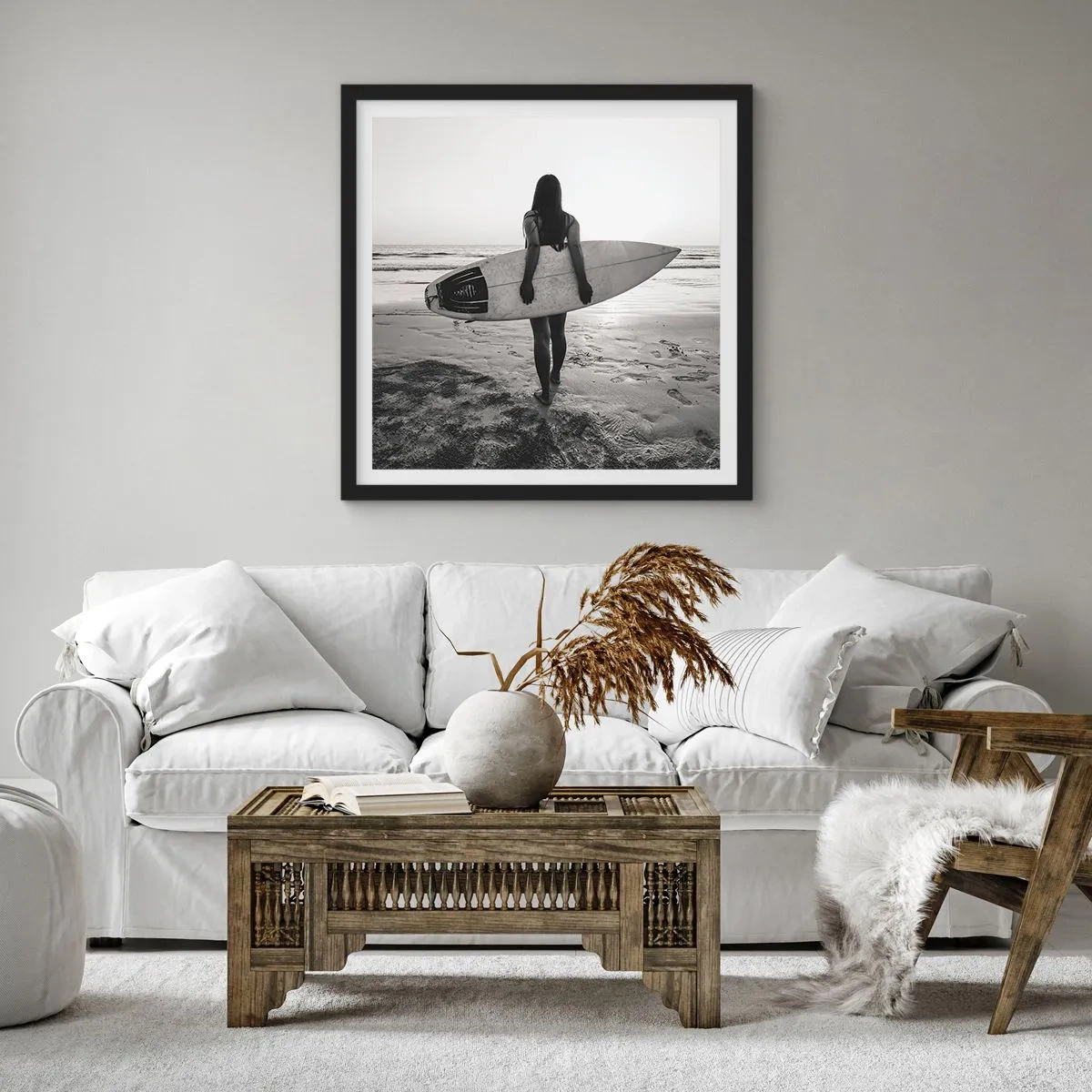 Poster in cornice nera - La figlia dell'onda marina - 40x40 cm