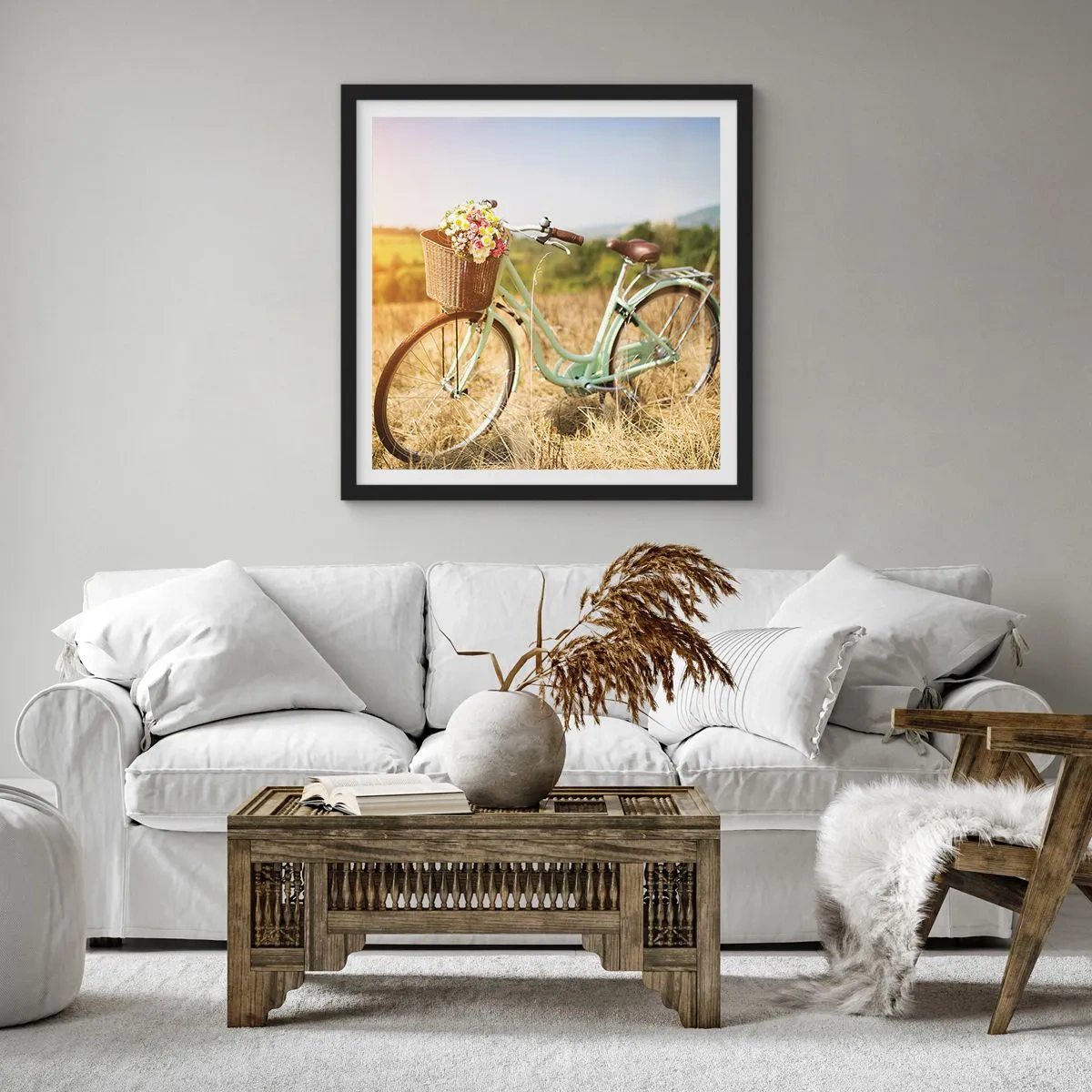 Poster in cornice nera - Resto qui un attimo - 30x30 cm