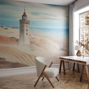 Fotomurale su misura Premium Sand - Sempre guardando il mare - Faro, Spiaggia, Mare