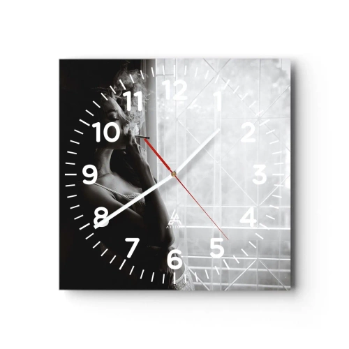 Orologio da parete - Orologio in Vetro - Attimo sensuale - 30x30 cm