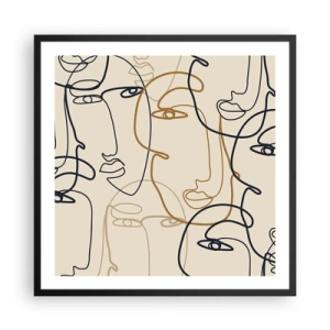 Poster in cornice nera - Ritratto multiplo - 60x60 cm