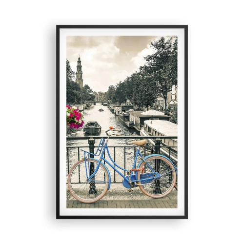 Poster in cornice nera - I colori delle strade di Amsterdam - 61x91 cm