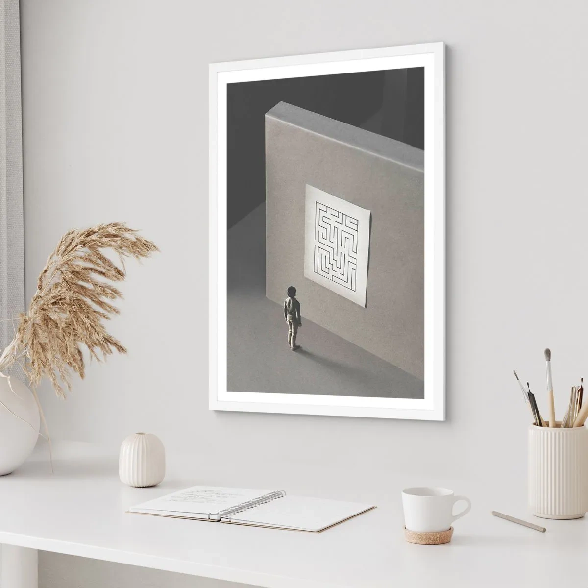 Poster in cornice bianca - Ma dove mi trovo? - 70x100 cm