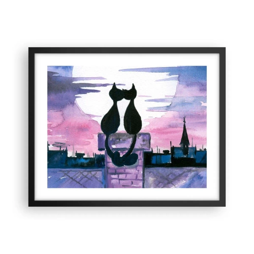 Poster in cornice nera - Appuntamento sotto la luna - 50x40 cm