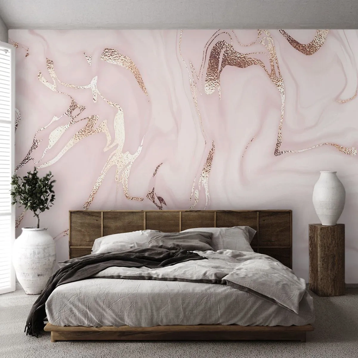 Fotomurali Autoadesivo Deluxe Sticker - Nella follia rosa - Astrazione, Pezzo, Arte Moderna - 250x175 cm