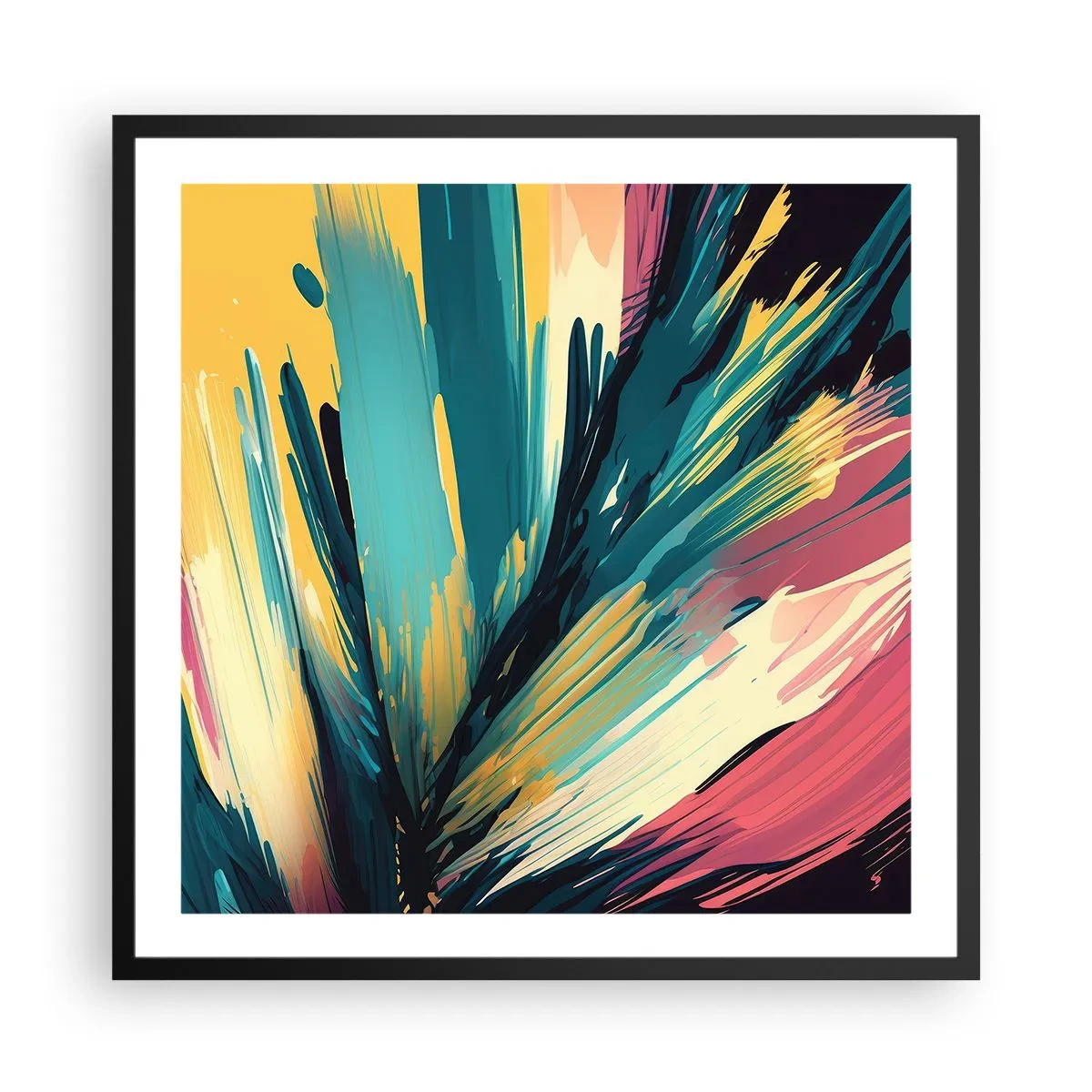 Poster in cornice nera - Composizione: esplosione di gioia - 60x60 cm