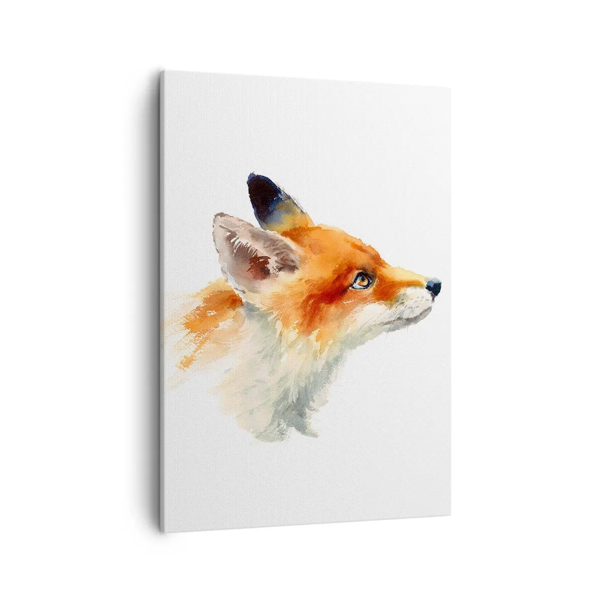 Quadro su tela - Stampe su Tela - Volpe rossa in stile acquerello su sfondo bianco - 50x70cm - La prudenza non è mai troppa - Decorazione murale moderna per soggiorno e camera da letto ARTTOR